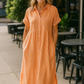 Women’s Striped Button-Down Midi Shirt Dress