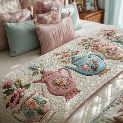 Cozy Bloom Pour Quilted Bed Runner