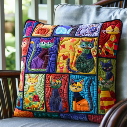 Adorable Cat Quilted Pillowcase