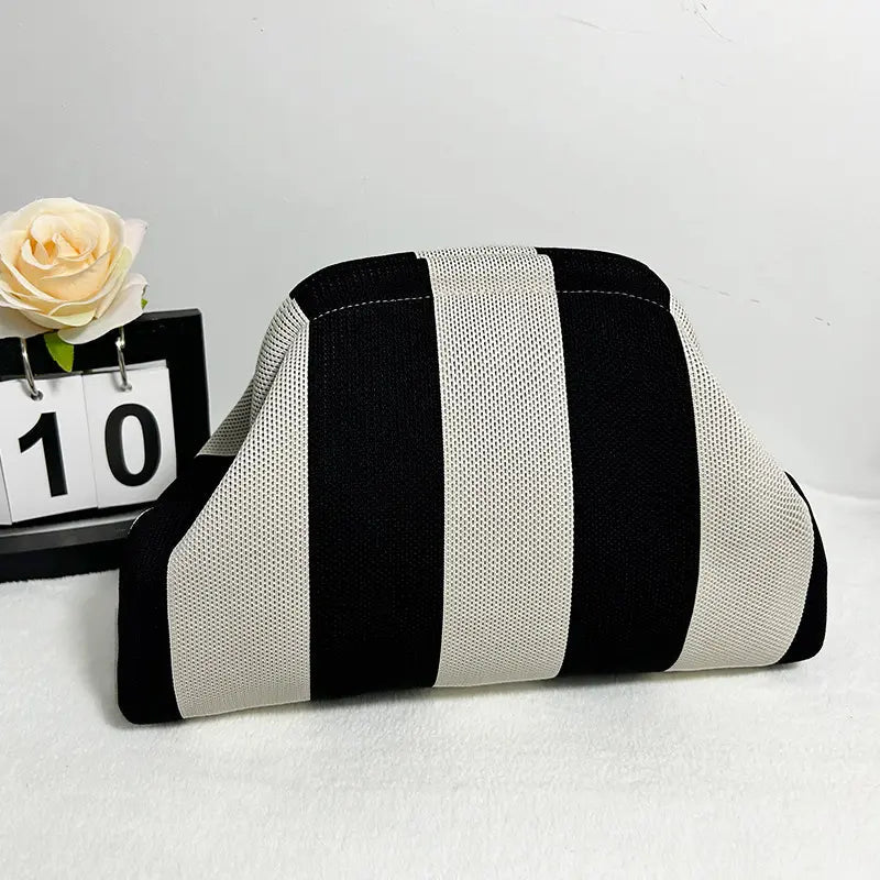 Women‘s Striped Diamond Dot Cloud Handbag