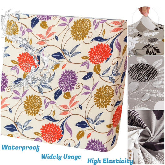 Waterproof Patio Floral Printed Stretch Cushion Covers