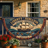 Liberty Harbor Quilted Fan Flag