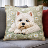 Daisy Westie Dream Quilted Pillowcase