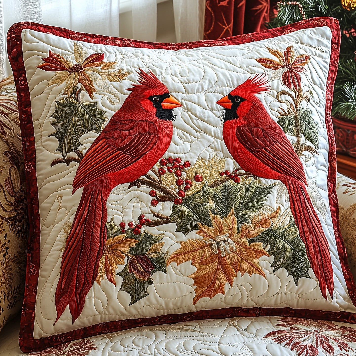 Cardinal Quilted Pillowcase