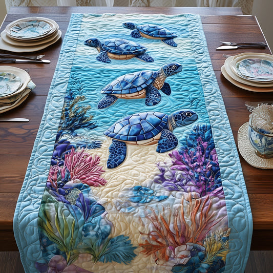 Tropical Turtle Dreams Quilted Table Runner