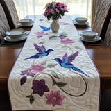 Elegant Hummingbird Quilted Table Runner