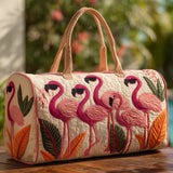 Tropical Flamingo Family Quilted Duffle Bag