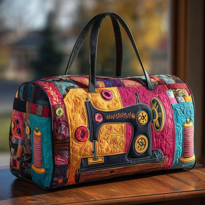 Vintage Sewing Machine Quilted Duffle Bag