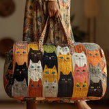 Cat Friends Quilted Duffle Bag