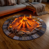 Yuletide Fireside Quilted Round Mat