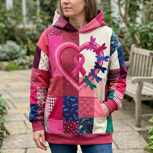 In October We Wear Pink Quilted Casual Hoodie