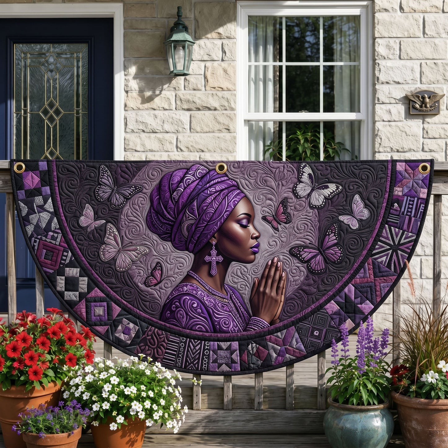 Melanin Queen Quilted Fan Flag