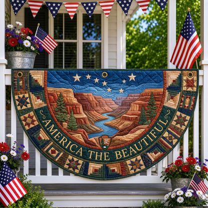 America The Beautiful Quilted Fan Flag