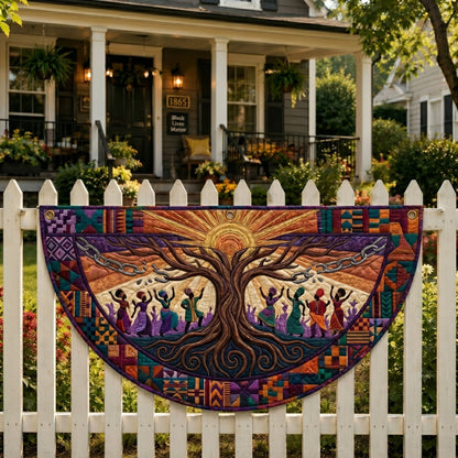 Juneteenth Pride Quilted Fan Flag