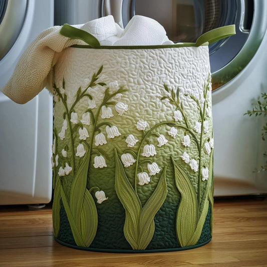 Lily of the Valley Quilted Laundry Basket