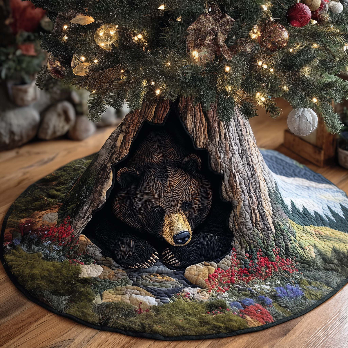 Bear Trunk Quilted Tree Skirt