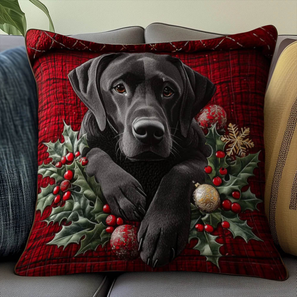 Festive Labrador Quilted Pillowcase