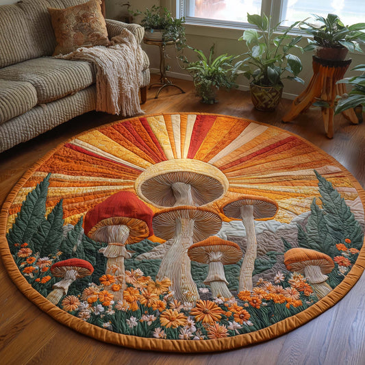Golden Wood Quilted Round Mat
