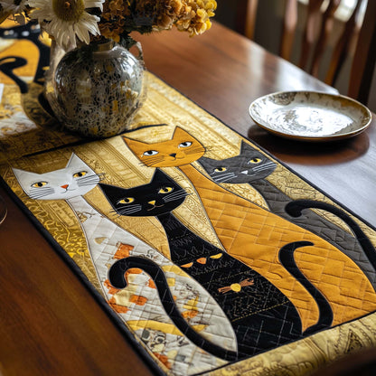 Patchwork Purr Quilted Table Runner