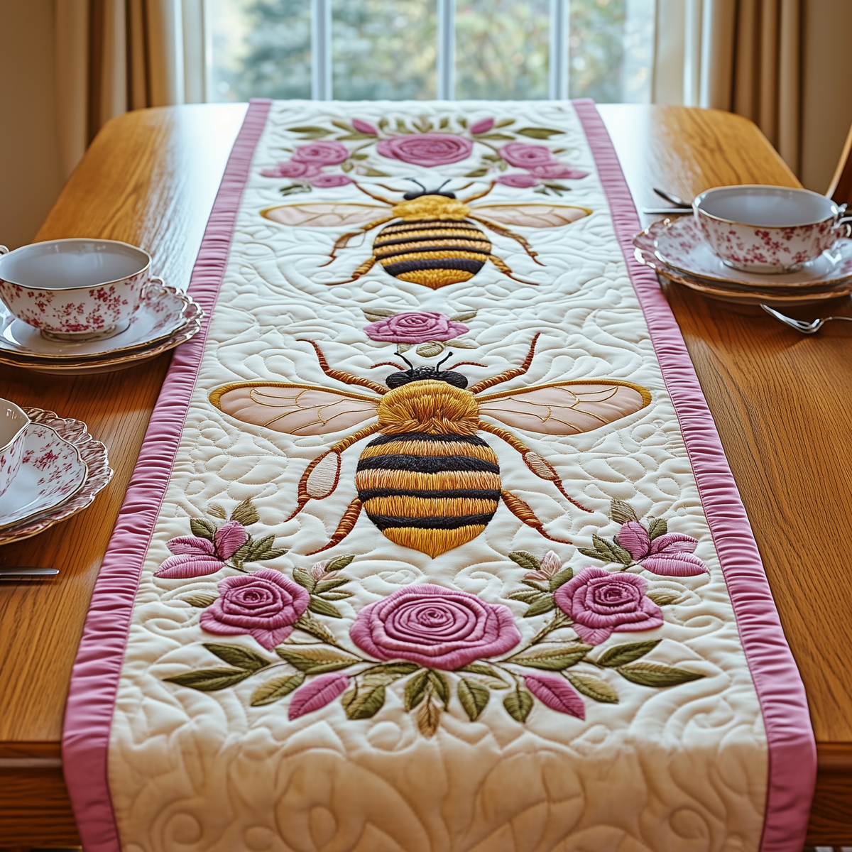 Bee In Bloom Quilted Table Runner