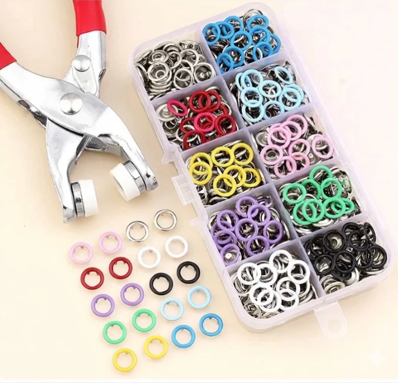 Metal Snaps Buttons with Fastener Pliers Press Tool Kit