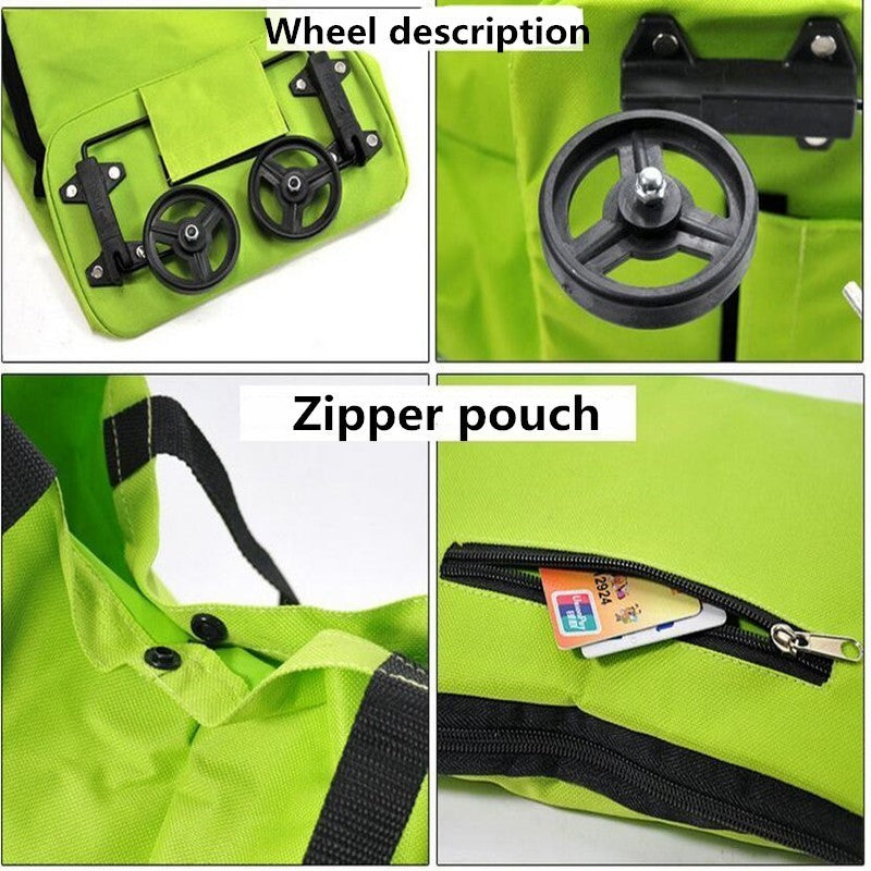 2-in-1 Foldable Shopping Trolley – Sturdy Bag