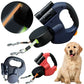 Dual Pet Leash Retractable Reflective Lead 360 Swivel Design