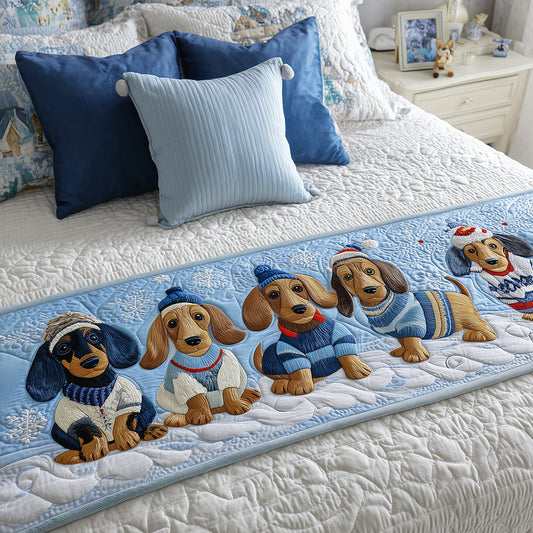 Adorable Dachshund Quilted Bed Runner