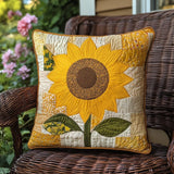 Adorable Sunflower Quilted Pillowcase