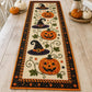 Halloween Pumpkin Witch Hat Quilted Table Runner