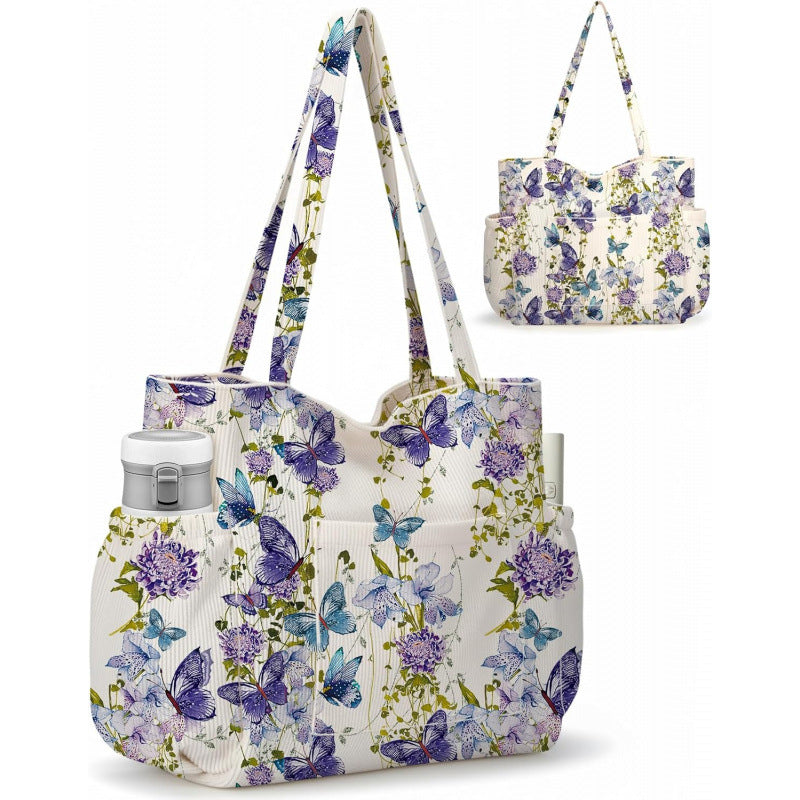 Large Multiple Pockets Corduroy Bag