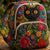 Black Cat Wildflower Quilted Backpack