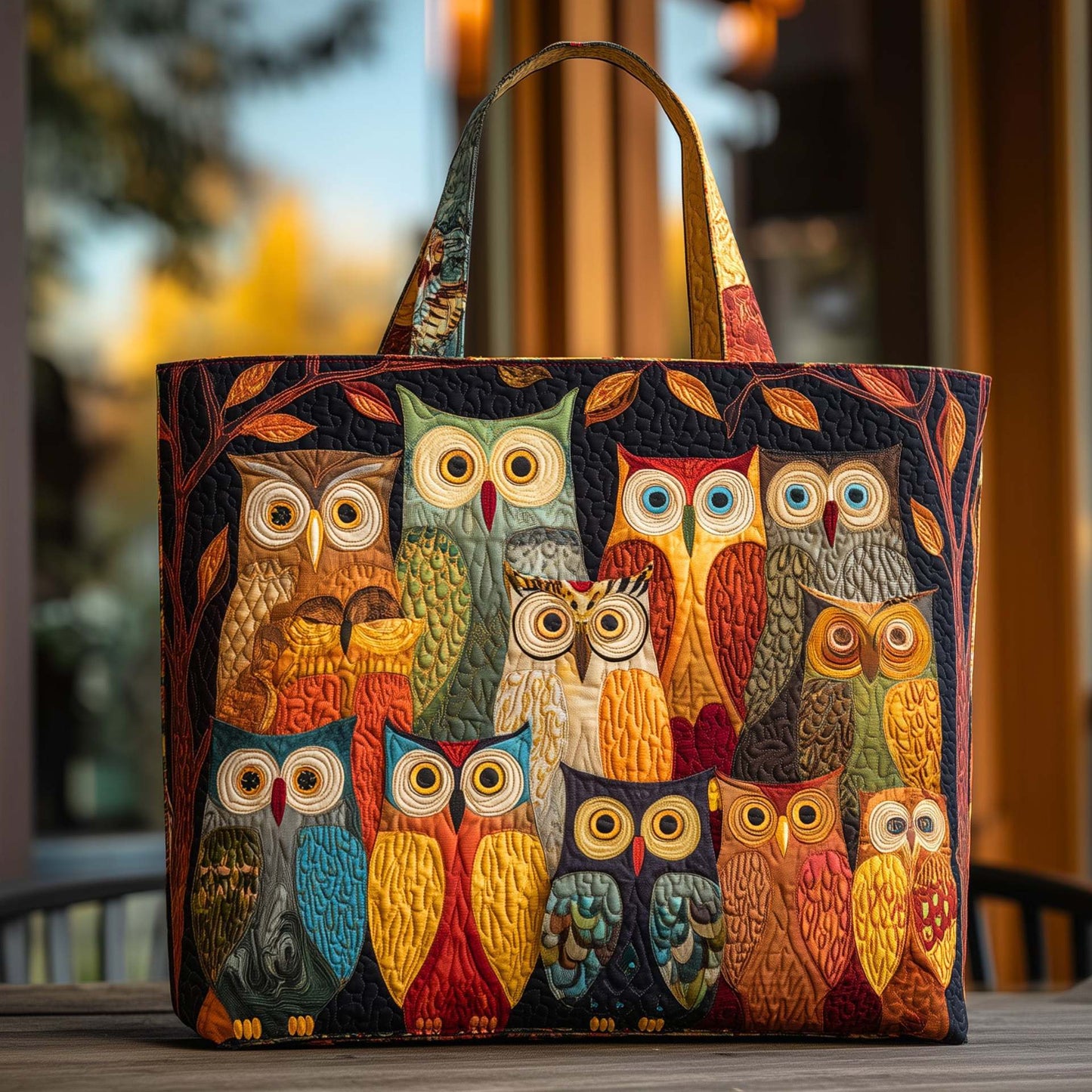 Bohemian Chicken Quilted Tote Bag