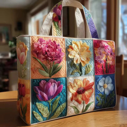Colorful Floral Handmade Tote Bag