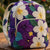 Purple Plumeria Floral Quilted Backpack