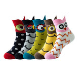 Cute Owl Animal Face Socks 5 Pairs