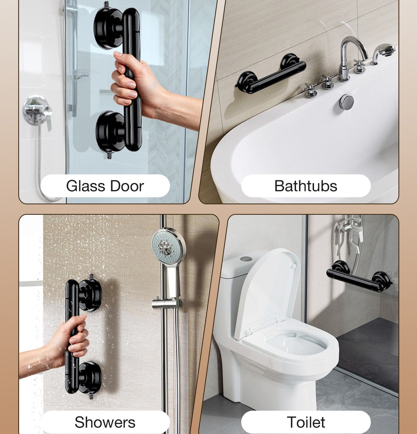 No Drilling Heavy Duty Suction Grab Bars