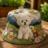 Mountain Daisy Bichon Quilted Bucket Hat