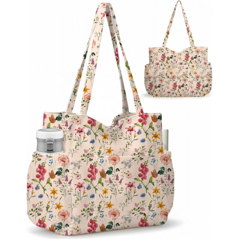 Large Multiple Pockets Corduroy Bag