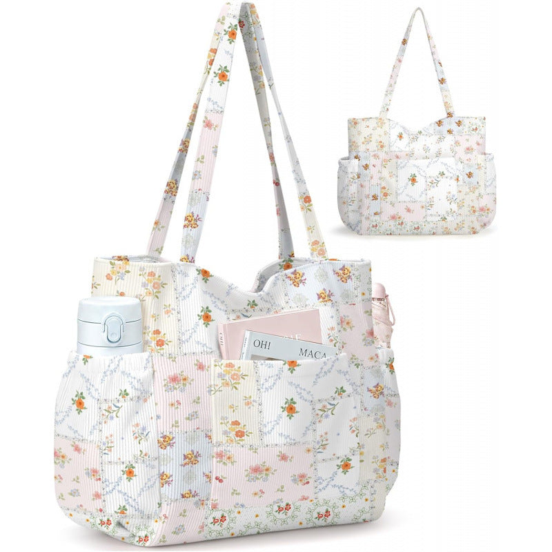 Large Multiple Pockets Corduroy Bag