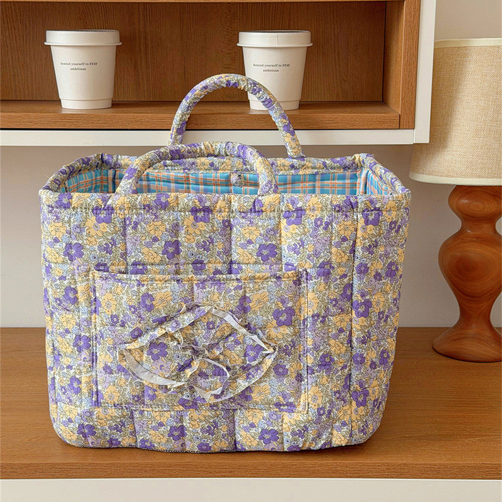 Large Capacity Floral Interior Storage Basket