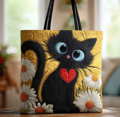 Heart Cat Handmade Tote Bag