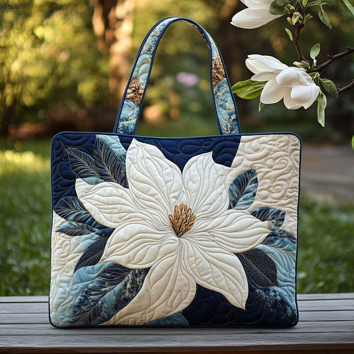 Bohemian Chicken Quilted Tote Bag