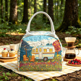 Camping Trailer Quilted Lunch Bag