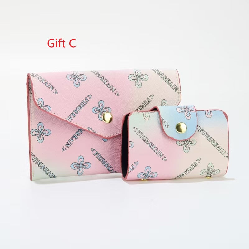 3 PCS Women's Elegant Embroidered Pattern Tote Bag