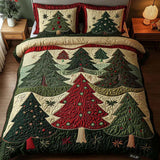 Christmas Tree Holiday Quilted Bedding Set