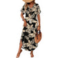 V Neck Slit Casual Beach Dress