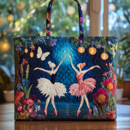 Ballet Dancer Floral Handmade Tote Bag