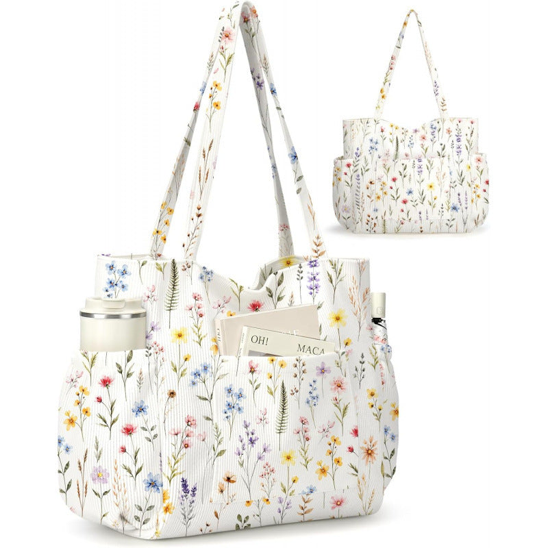 Large Multiple Pockets Corduroy Bag