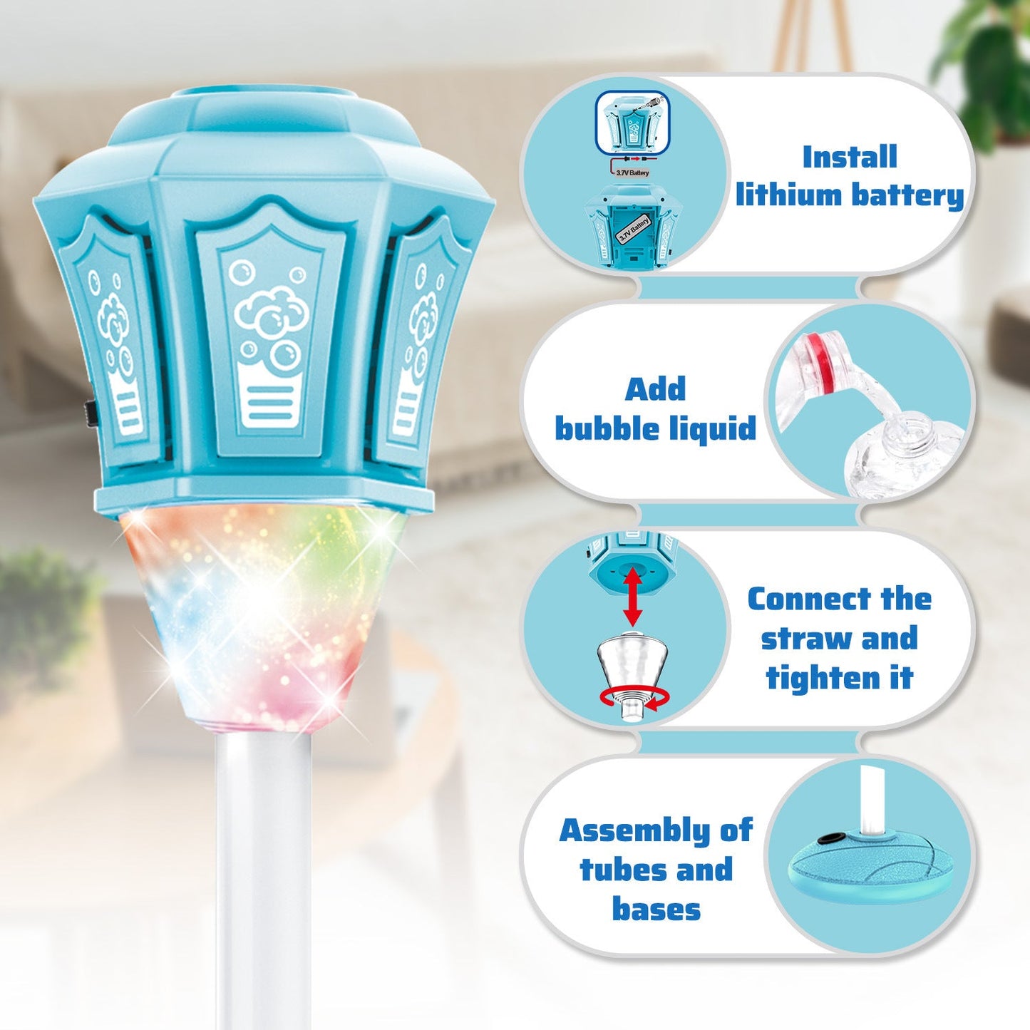 Automatic Bubble Machine for Kids - Bubble Maker with Lights